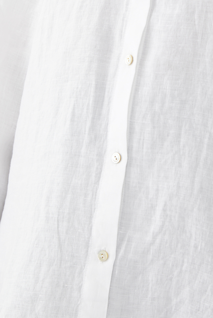 Classic Collar Handkerchief Linen Shirt